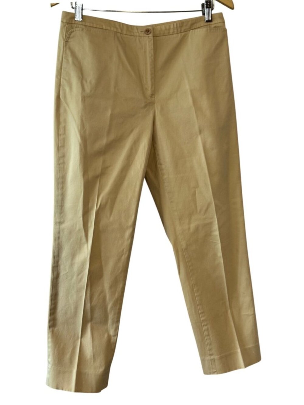 Faconnable Women's Size 8 Yellow Chino Trousers Made in Hong Kong